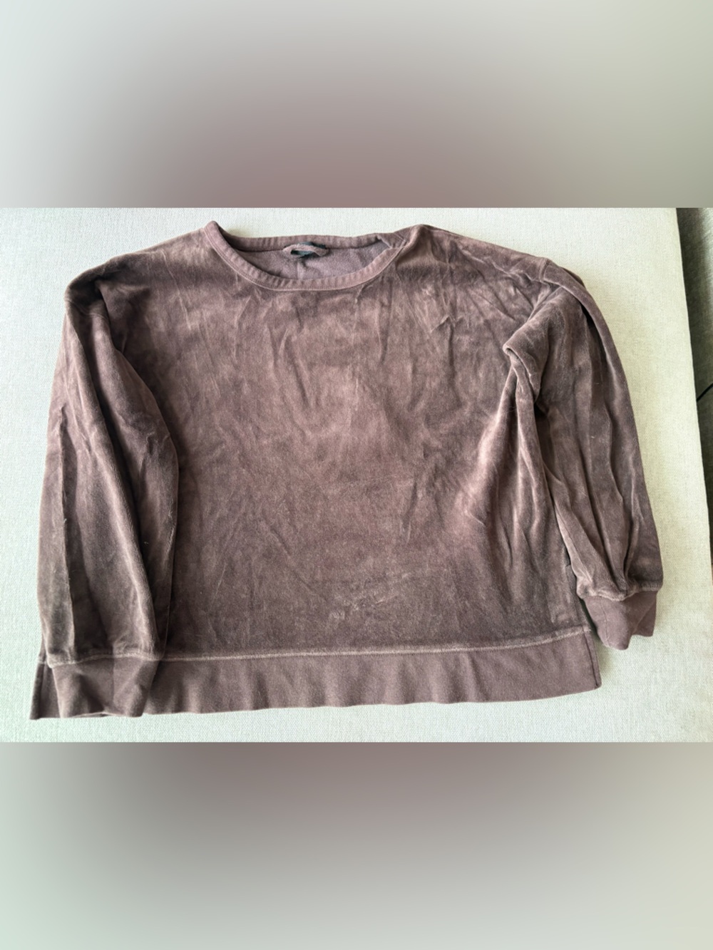 J. Crew Chocolate Brown Velvet-Effect Crewneck Sweater